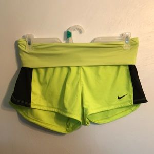 Neon yellow running shorts